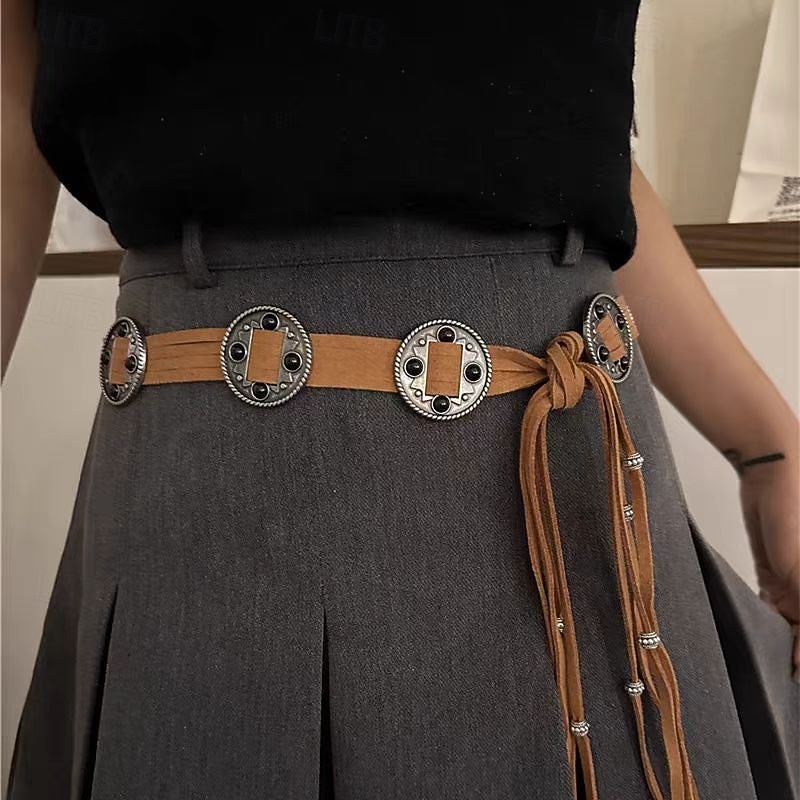Women's Belt Alloy Black Brown Waist Belt Street Daily Pure Color4