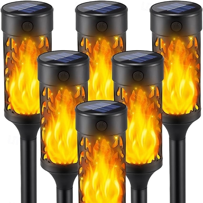 Solar Lights Outdoor Waterproof, Flame Torches for Outside with Flickering Flame, Solar Powered Outdoor Lights for Garden Decor, LED Luces Solares Garden Lighting for Pathway Yard Decorations