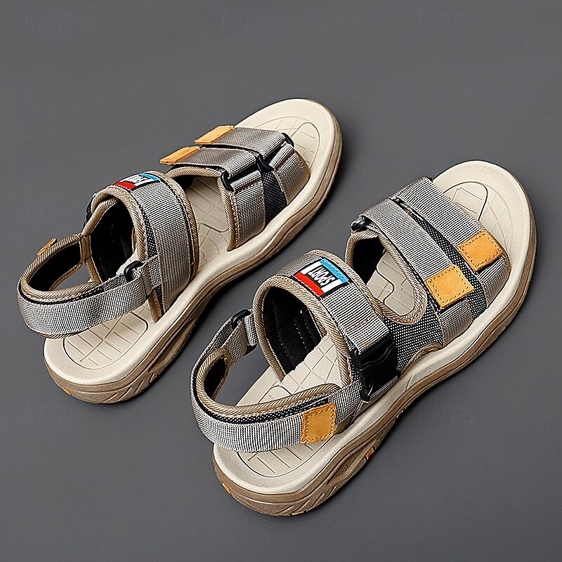 Men's Tan Multi-Strap Sport Sandals with Adjustable Velcro Straps – Rugged Outdoor Sandals for Hiking, Camping or Everyday Casual Use4