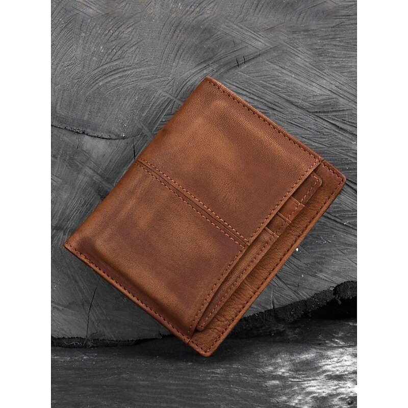 Men's RFID Blocking Bifold Wallet with Removable Card Holder – 100% Premium Cowhide Leather, Multi-Card Organizer, Classic Brown Style for Daily Use & Ideal Father's Day Gift3