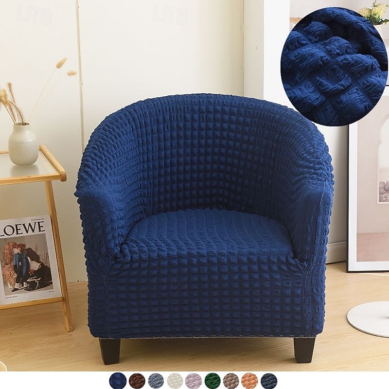 Geometric Club Chair Cover Slipcover Tub ArmChair Cover Non Slip Furniture Protector with Elastic Bottom Super Soft Couch Cover for Hotel Bar Counter Living Room
