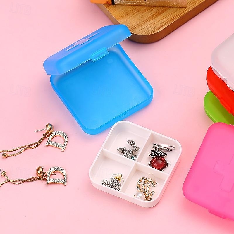 10pcs 5pcs 1pc New Portable Jewelry Box Earplug Box Accessories Mini Sorting Fish Hook Storage Box Medicine Box Portable Small Items Anti Loss Storage2