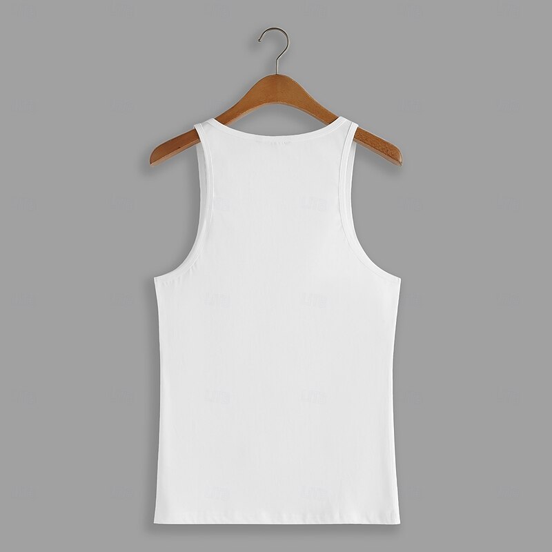 Men's 100% Cotton Graphic Fashion Outdoor Casual  3D Print Tank Top Vest Top Undershirt Street Casual Daily T shirt White Sleeveless Crew Neck Shirt Spring & Summer Clothing Apparel2
