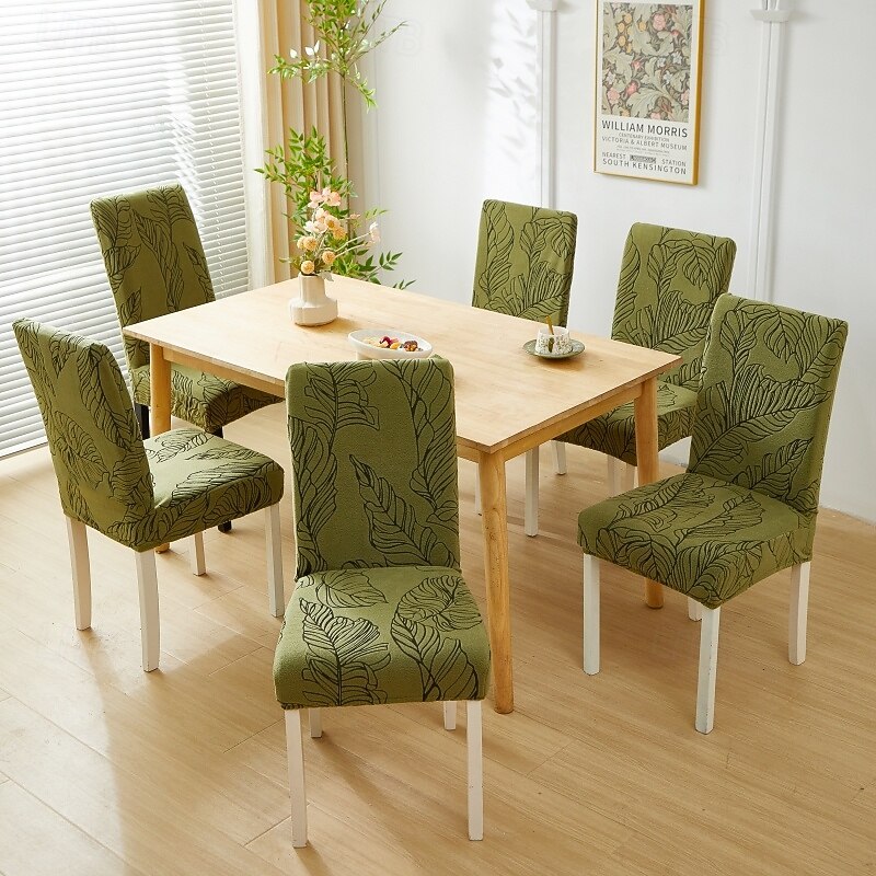 Printed Dining chair Cover For Home Polar Fleece Fabric Chair Cover Stretch Slipcovers Seat Chair Covers