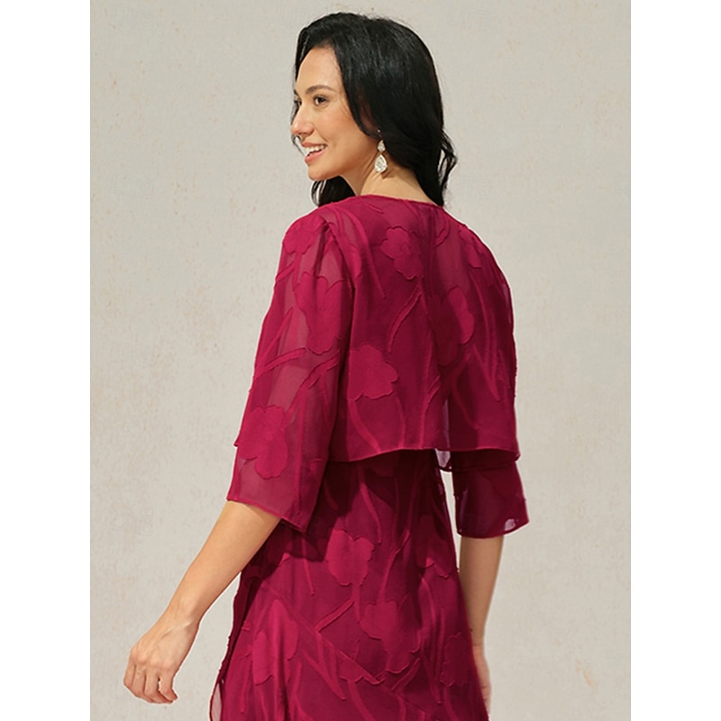 Women's Shrugs Solid Color Floral Graphic Elegant Stylish Basic 3/4 Length Sleeve Asymmetrical Crop Tops Wedding Guest Beach Wedding Sequins Patchwork Red Summer Spring Fall2