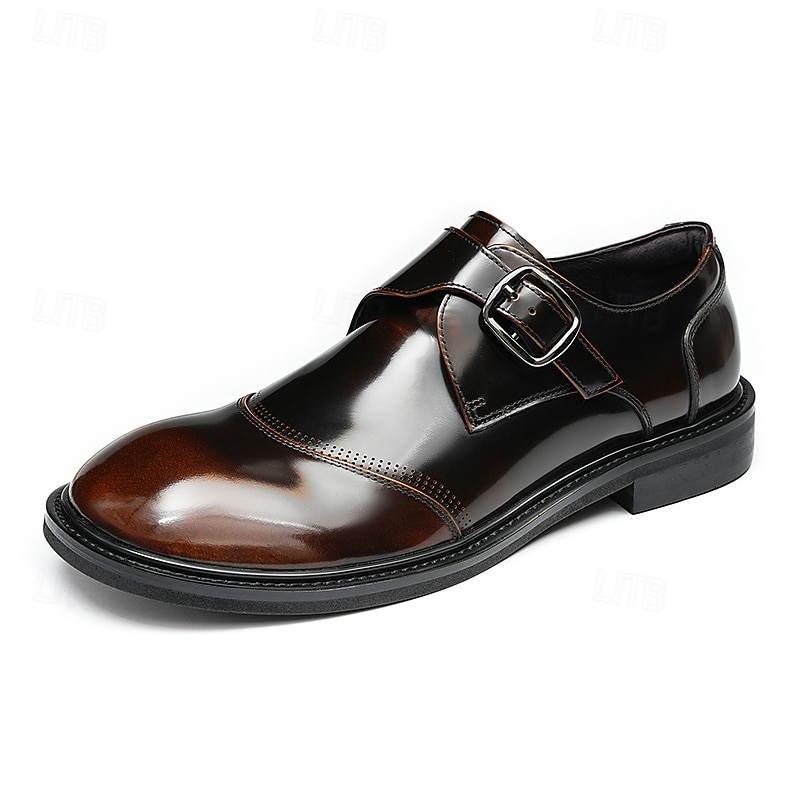 Men's Classic Brown Leather Dress Shoes with Lace-Up Closure – Perfect for Formal Evening Events, Galas and Dinner Parties3