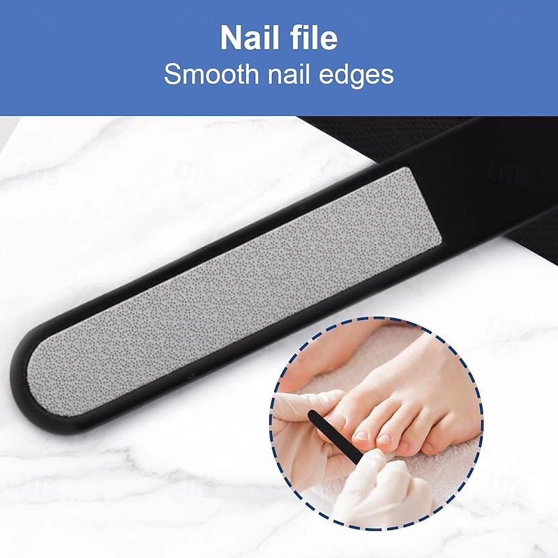 5pcs/set Professional Nail Clipper Kit, 304 Stainless Steel Fingernail & Toenail Clippers Set, Long Handle Ultra Sharp Clippers for Thick or Ingrown Nails, Portable Manicure Pedicure Tools4