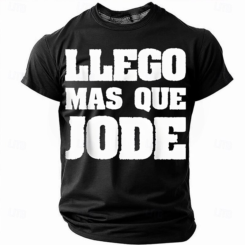 Men's Funny Slang Spanish T Shirt Short Sleeve T shirt 3D Print Crew Neck Shirt Fashion Daily Basic Street Casual Daily Black Red Blue Summer Spring All Seasons Clothing Apparel S M L XL XXL XXXL