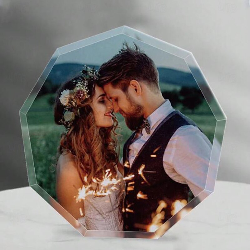 Personalized Acrylic Photo Block, Custom Polygon Picture Gift for Couples, Graduation, Anniversary, Valentine's Day, Wedding, Birthday