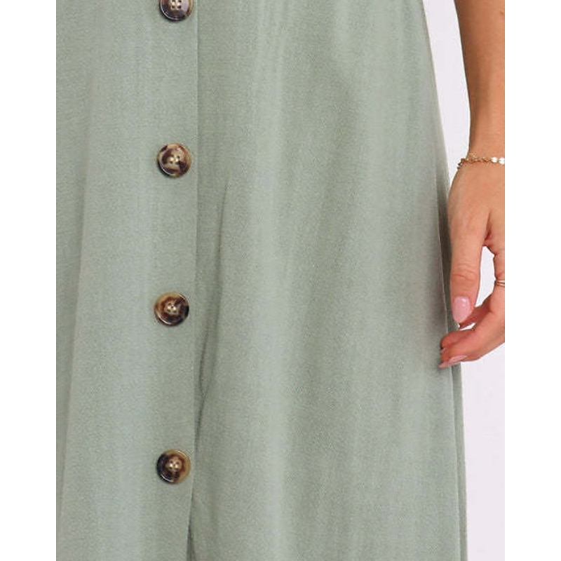 Women's Skirt Basic Casual Midi Mid Rise Skirts Plain Ruched Micro-elastic Vacation Street Black White Mint Green Green Summer Cotton4