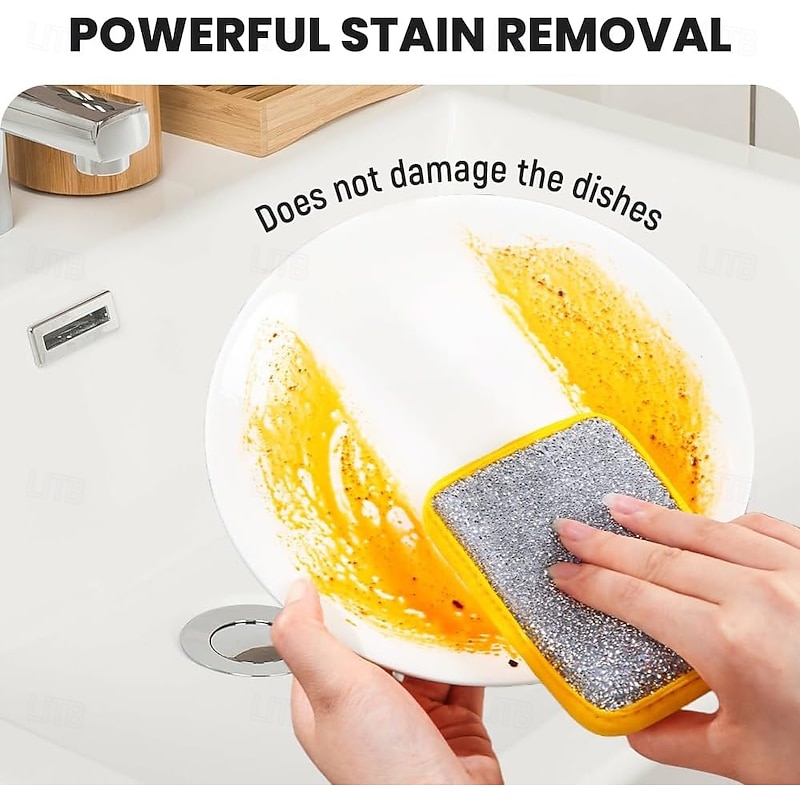 Washing up Sponge, Double Sided Kitchen Dishcloth, Multi-Purpose Absorbent Sponge, Bowl Dish Cleaning Pad Scrubber,Kitchen Dishwashing Cleaning Tool2