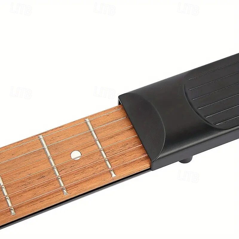 1 Piece 6 Character 6 String Portable Pocket Guitar for Beginners - Instrument Tuning Key and Velvet Carry Bag for Vocal Practice4