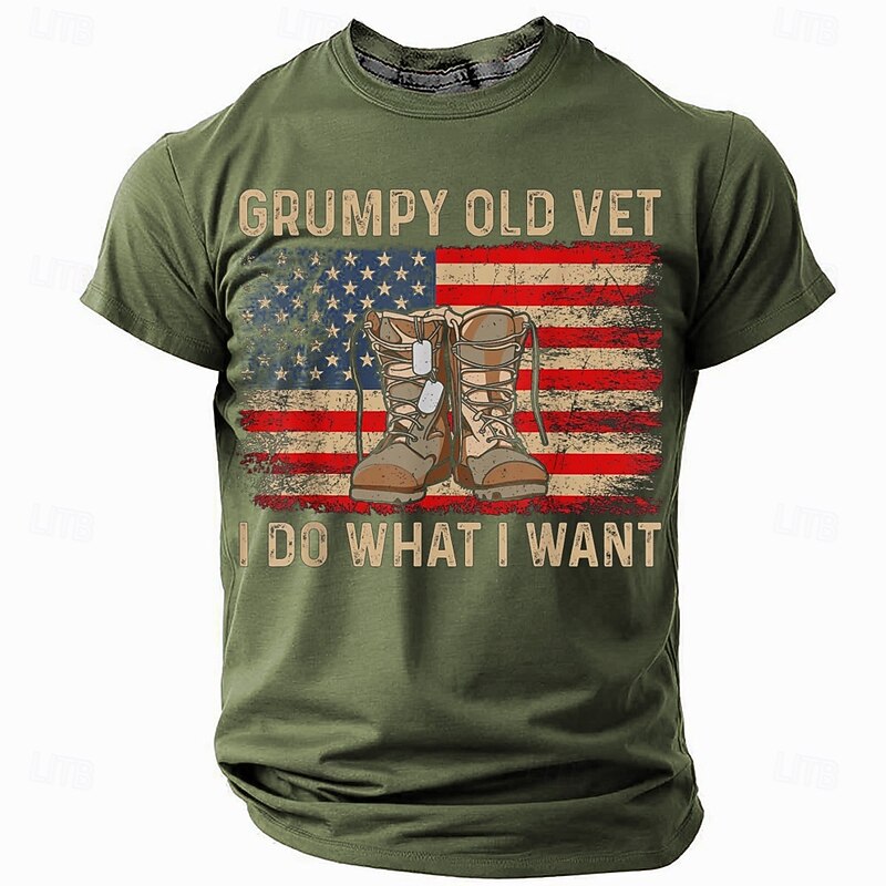 Patriotic T Shirts For Men Funny Slang T Shirt Short Sleeve T shirt 3D Print Crew Neck Shirt Fashion Daily Basic Street Casual Daily Black White Blue Summer Spring Clothing Apparel S M L XL XXL3