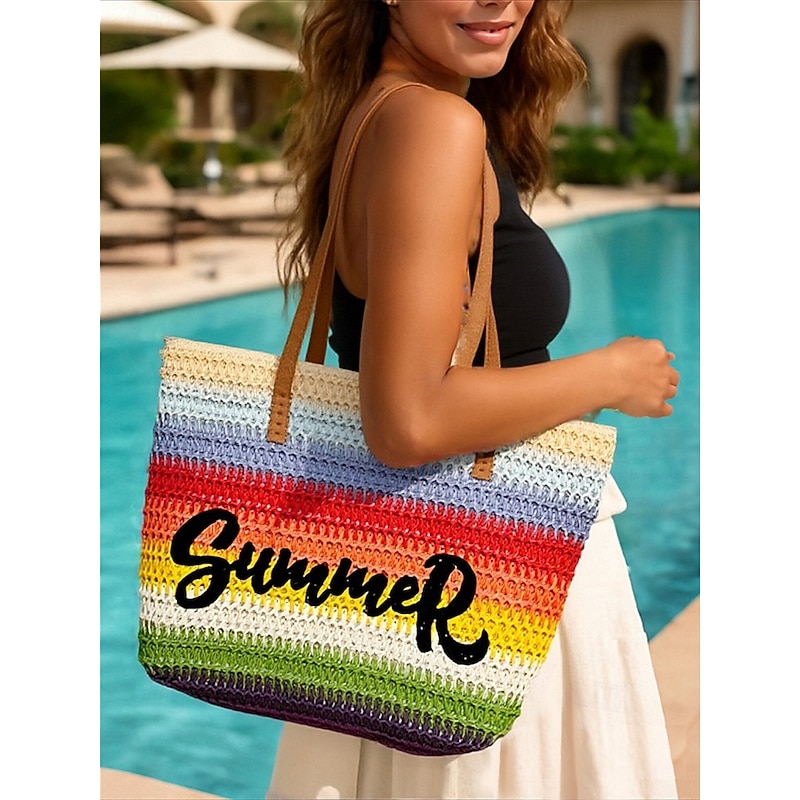 Women's Colorful Summer Tote Bag with 