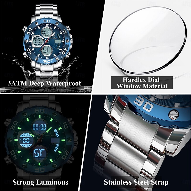 Sport Wristwatch for Man LED Alarm Dual Time Display Digital Quartz Men Watch Electronic Waterproof Men's Watches4