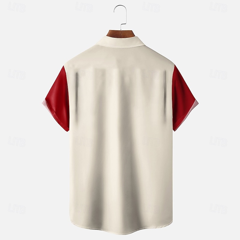 Canada Day Men's Flag Maple Leaf Shirt Summer Shirt Button Up Shirt Short Sleeve Fashion Casual Holiday Summer Spring Turndown 3D Print Collared Shirts Front One Pocket Apricot2