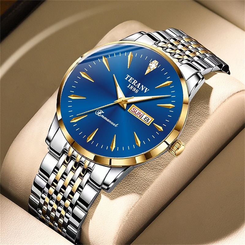 Men's Business Quartz Watch – Ultra-Thin Dual Calendar Luminous Dial, IPX7 Waterproof, Elegant Stainless Steel Strap, Stylish Gift for Professionals2