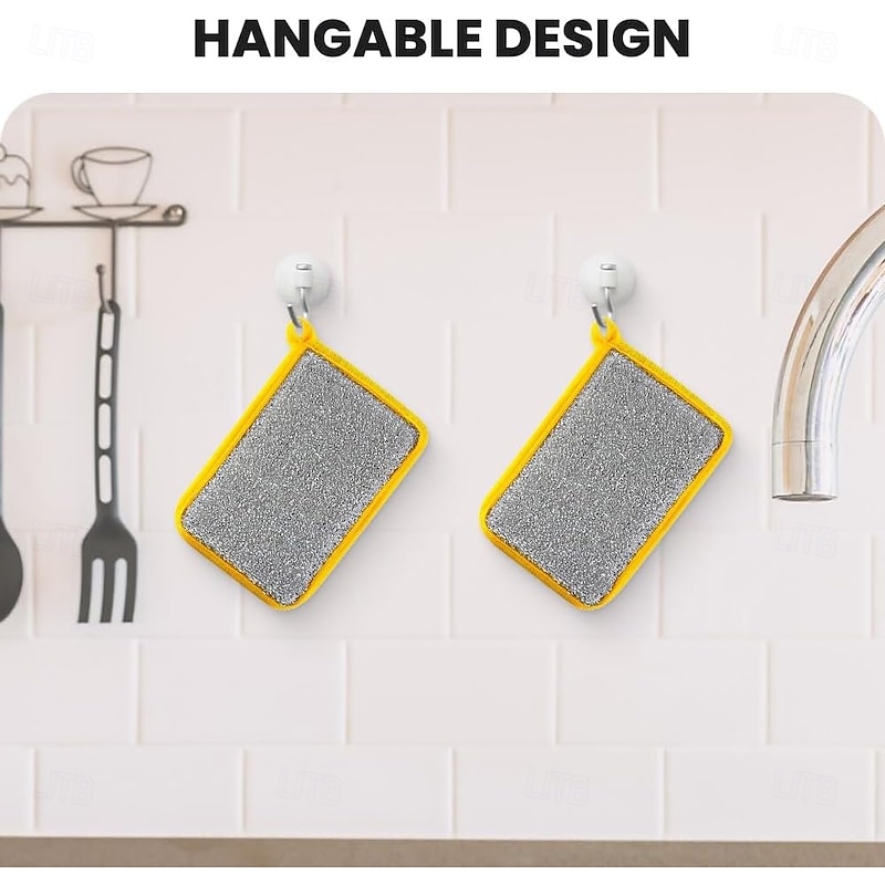 Washing up Sponge, Double Sided Kitchen Dishcloth, Multi-Purpose Absorbent Sponge, Bowl Dish Cleaning Pad Scrubber,Kitchen Dishwashing Cleaning Tool4