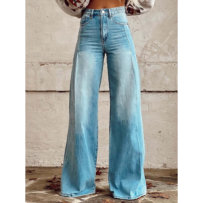 Retro Vintage Boho 1970s Pants Wide Legged Pants Hippie Disco High Waist Floral Faux Jeans Style Fancy Dress Women's Halloween Carnival Music Festival Pride Parade Retro Theme Party Adults' Pants2