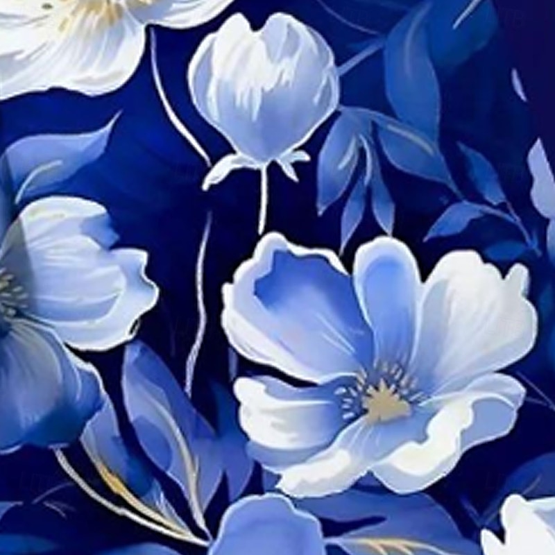 Men's Floral Print Flowers Shirt Summer Shirt Button Up Shirt Short Sleeve Fashion Casual Outdoor Vacation Dailywear Summer Spring Turndown 3D Print Collared Shirts Dark Blue2