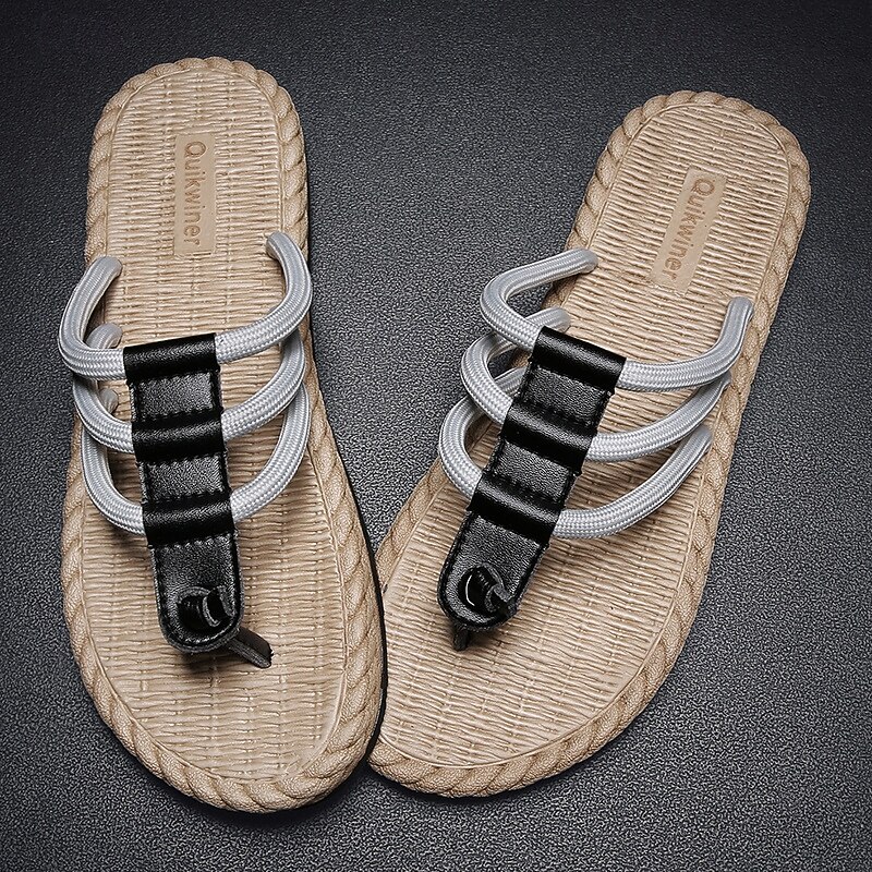 Men's Multicolor Woven Slip-On Shoes with Buckle Detail, Fashionable and Comfortable Footwear, Perfect for Summer Casual Events, Daily Wear and Weekend Trips3