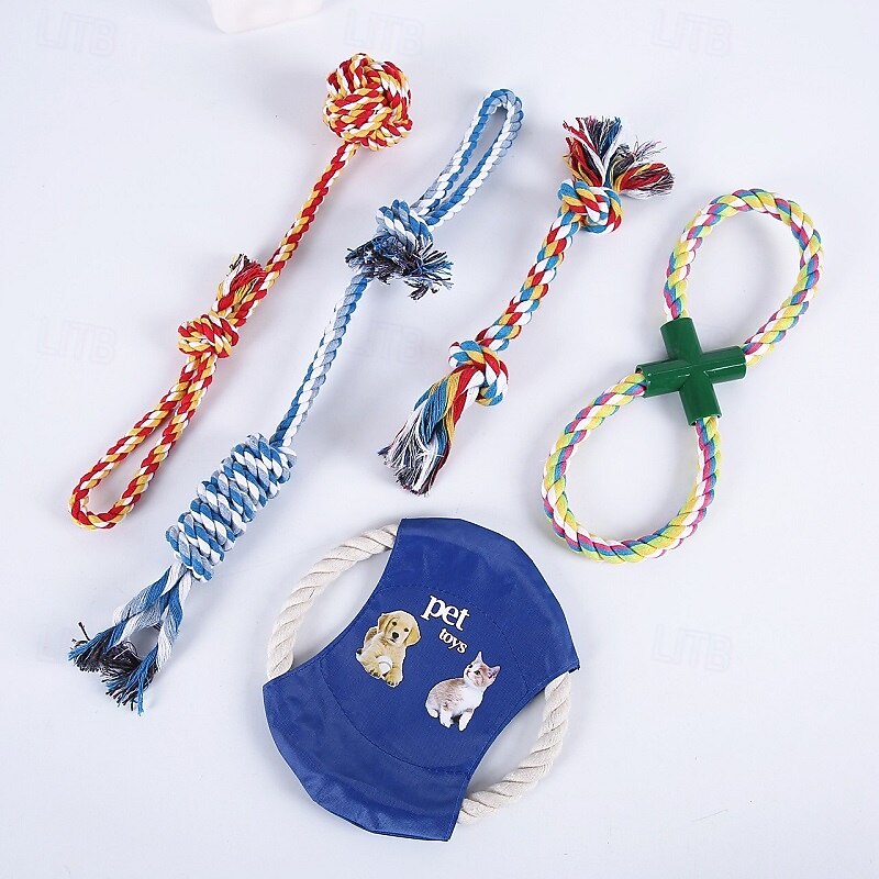 Chew Toy Interactive Toy Ropes with Durable Pet Exercise Releasing Pressure Pet Training Teething Rope Toy for Dog Indoor Outdoor Pet Play