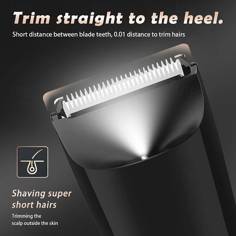 Men's Electric Body Hair Trimmer with Ceramic Blade – Wet & Dry Groin Shaver with 2 Guard Combs4