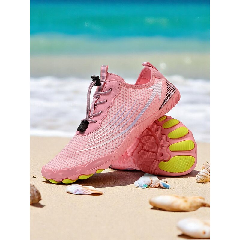Women's Pink Quick-Dry Water Shoes – Breathable Mesh Aqua Sneakers for Beach, Boating & Swim Sports3