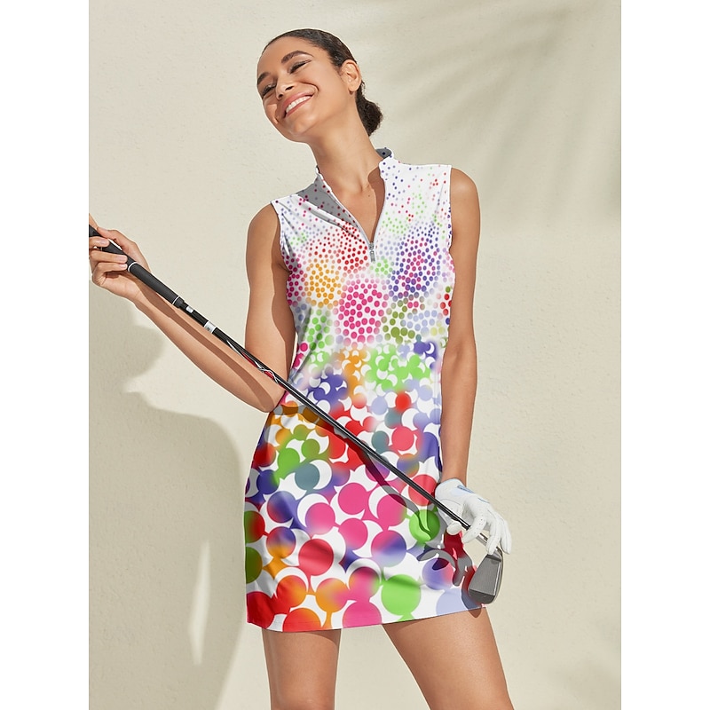 Women's Golf Dress Multicolor Sleeveless Ladies Golf Attire Clothes Outfits Wear Apparel