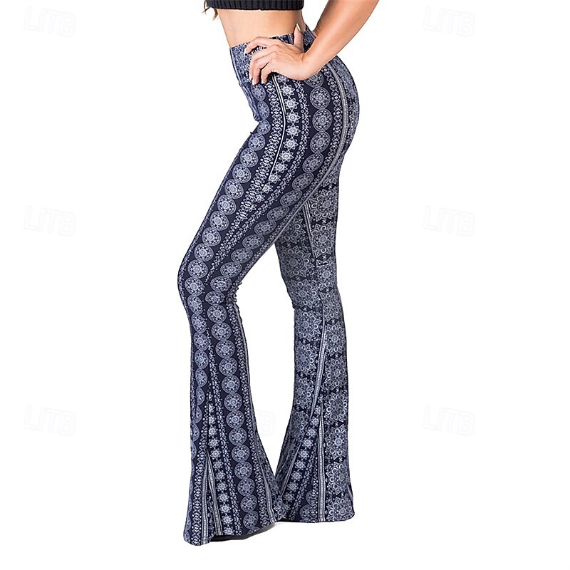 Retro Vintage Boho 1970s Bell Bottoms Pants Flare Leggings Flared Trousers Disco High Waist Tribal Fancy Dress Women's Halloween Carnival Vacation Music Festival Festival Adults' Pants4