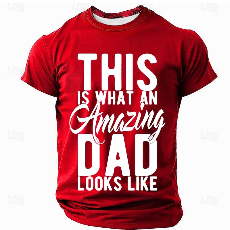 Men's Funny Slang Papa Dad T Shirt Short Sleeve T shirt 3D Print Crew Neck Round Neck Shirt Fashion Daily Basic Street Casual Daily Black Red Blue Summer Spring All Seasons Clothing Apparel S M L XL