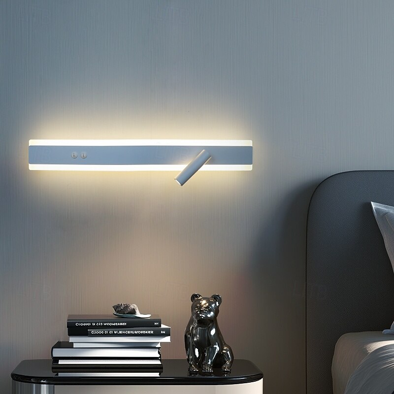 LED Wall Lamp Strip Design Up and Down Light 40/60/80/100/120cm Modern LED Background Wall Lamp Living Room Bedroom Bedside 10W Aluminum Indoor Wall Light Ligting Sconce Warm White 1PCS Black 110-240V2