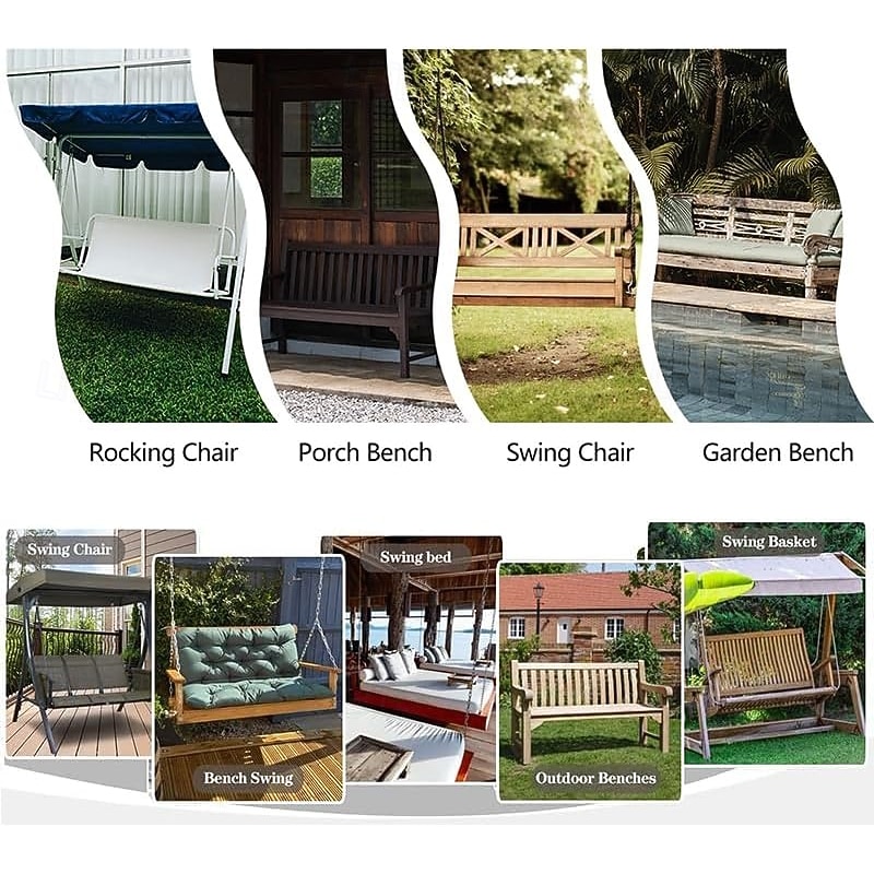 Swing Seat Cushion Thick  Outdoor Swing Replacement Cushions for 2  3 Seater Patio Porch Swing Green4