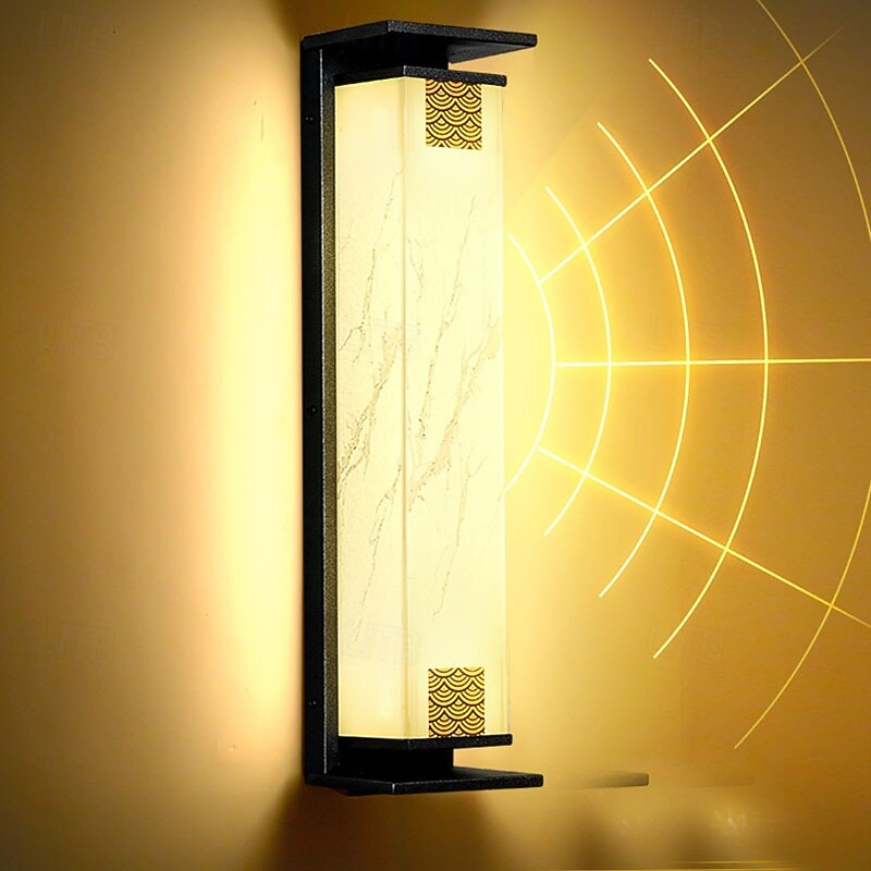LED Outdoor Wall Light Warm White 75cm  IP65 Modern Sconces Wall Lighting Patio Light Fixture Black Rectangle Lights Marble Wall Lamp for Courtyard,Porch,Garage3