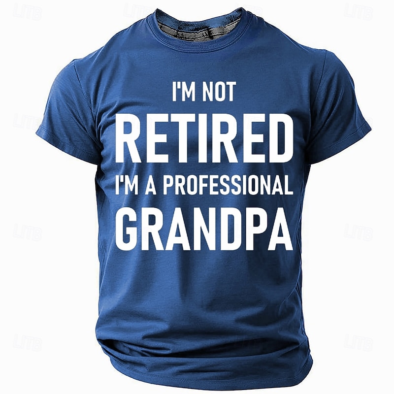 Men's Grandpa Retired T Shirt Short Sleeve T shirt 3D Print Crew Neck Shirt Fashion Daily Basic Street Casual Daily Black Red Blue Summer Spring All Seasons Clothing Apparel S M L XL XXL XXXL2