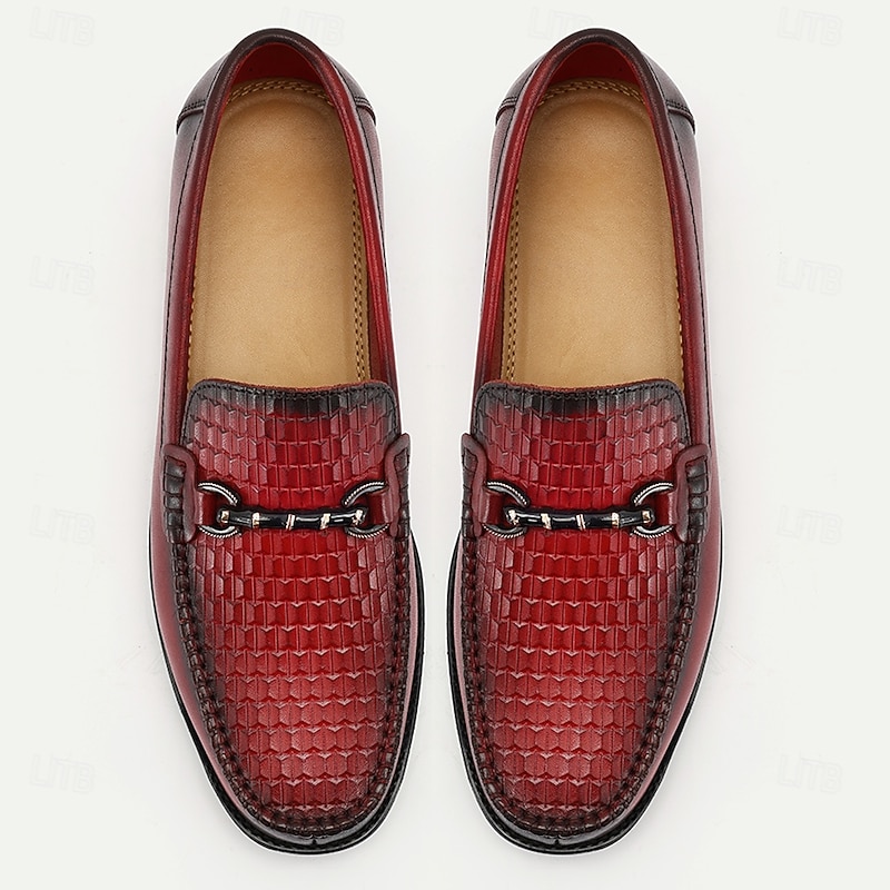 Men's Premium Red Crocodile Leather Loafers with Horsebit Detail for Luxurious Casual and Evening Wear4