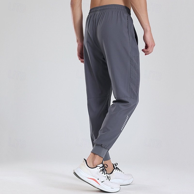 Men's Trousers Jogging Pants Sports Pants Training Pants Pocket Drawstring Elastic Waist Plain Comfort Sports Outdoor Daily Fashion Casual Black Gray Micro-elastic2