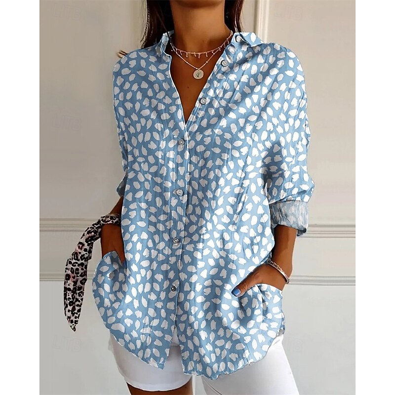 Women's Shirt Graphic Flower Daily Stylish Basic Half Sleeve V Neck Regular Tops Daily Holiday Print Yellow Sky Blue Light Blue Spring Fall