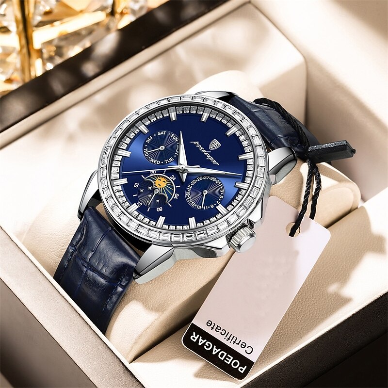 Luxury Watches For Men Date Week Waterproof Luminous Leather Man Watch Casual Fashion Quartz Men's Wristwatch3