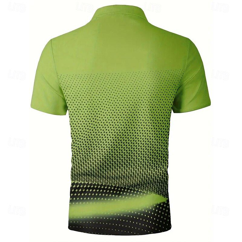 Men's Dot Golf Sports Polo Shirts Short Sleeve Polo Shirts Collared Shirts Casual School Outdoor Daily Wear 3D Print Summer Green2