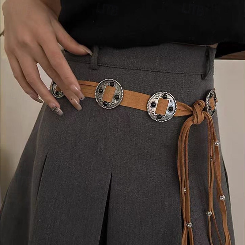 Women's Belt Alloy Black Brown Waist Belt Street Daily Pure Color3