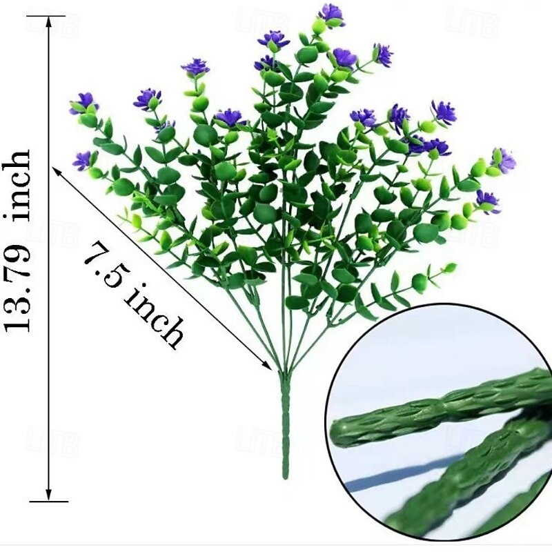 18 Bundles Artificial Flowers for Outdoors, UV Resistant Plastic Fake Plants for Home Kitchen Wedding Party Decor, No Fade Faux Greenery for Patio Porch Garden Indoor Outdoor Decoration2