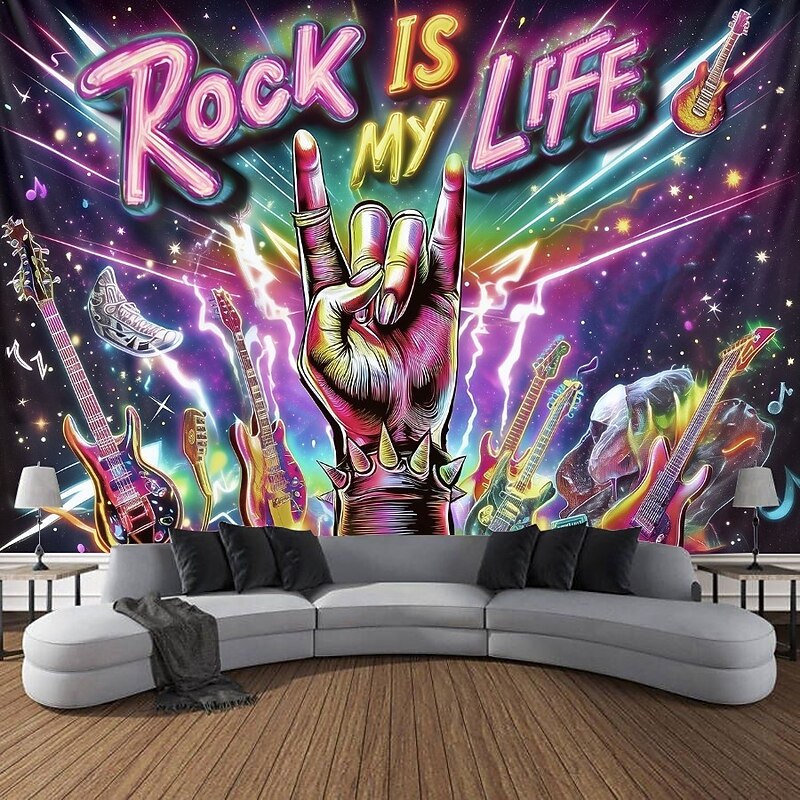 Blacklight Tapestry Glow in the Dark Glow Party UV Reactive Trippy Misty DJ Party Pool Hanging Tapestry Wall Art Mural for Living Room Bedroom3