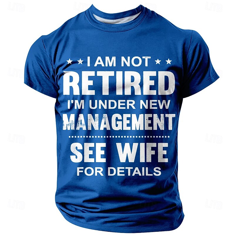 Men's Retired T Shirt Short Sleeve T shirt 3D Print Crew Neck Shirt Fashion Daily Street Casual Daily Black Red Blue Summer Spring Clothing Apparel S M L XL XXL XXXL2