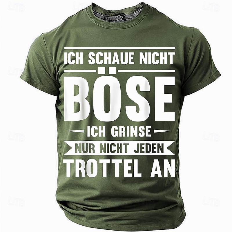 Men's Funny Slang German T Shirt Short Sleeve T shirt 3D Print Crew Neck Shirt Fashion Daily Basic Street Casual Daily Black Red Blue Summer Spring All Seasons Clothing Apparel S M L XL XXL XXXL3