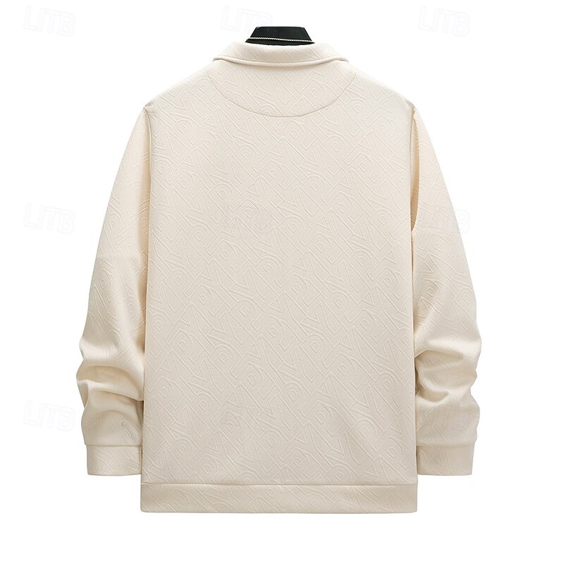 Men's Lightweight Jacket Shirt Jacket Transition Jacket Vacation Daily Warm Pocket Summer N / A Plain Fashion Classic Lapel Regular Black White Khaki Gray Jacket4