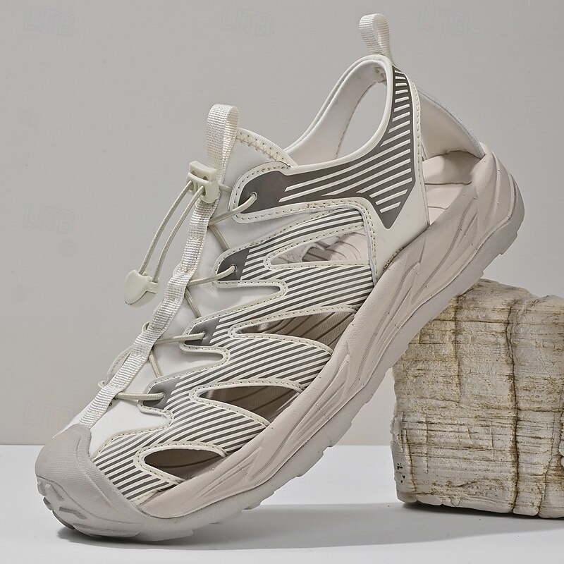 Men's Sandals - White Adventure Sandals with Mesh Design and Flexible Fit for Hiking, Beach Trips and Summer Sports2