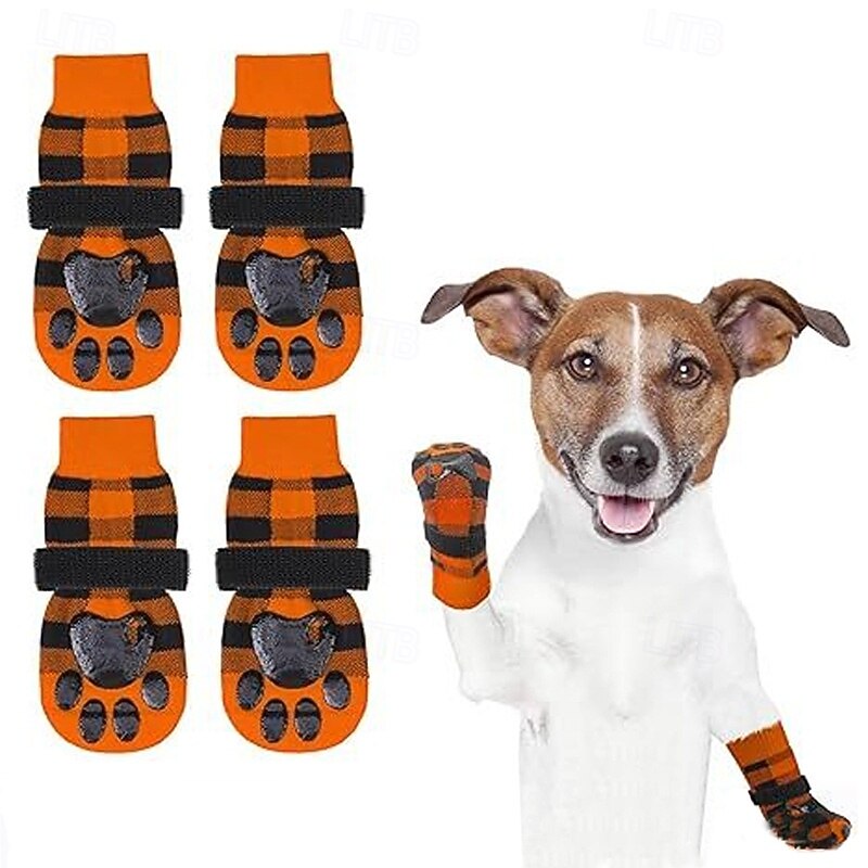 Anti Slip Dog Socks to Prevent Licking Paws Dog Shoes for Hot Pavement Dog Booties for Small Medium Large Senior Dogs Traction Control Boots & Paw Protectors for Hardwood Floors