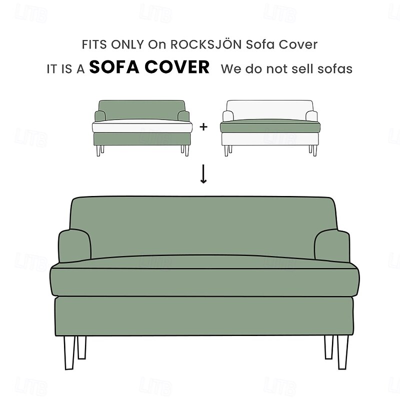 100% Cotton Sofa Cover Suit For ROCKSJÖN Floral Quilted Slipcovers2