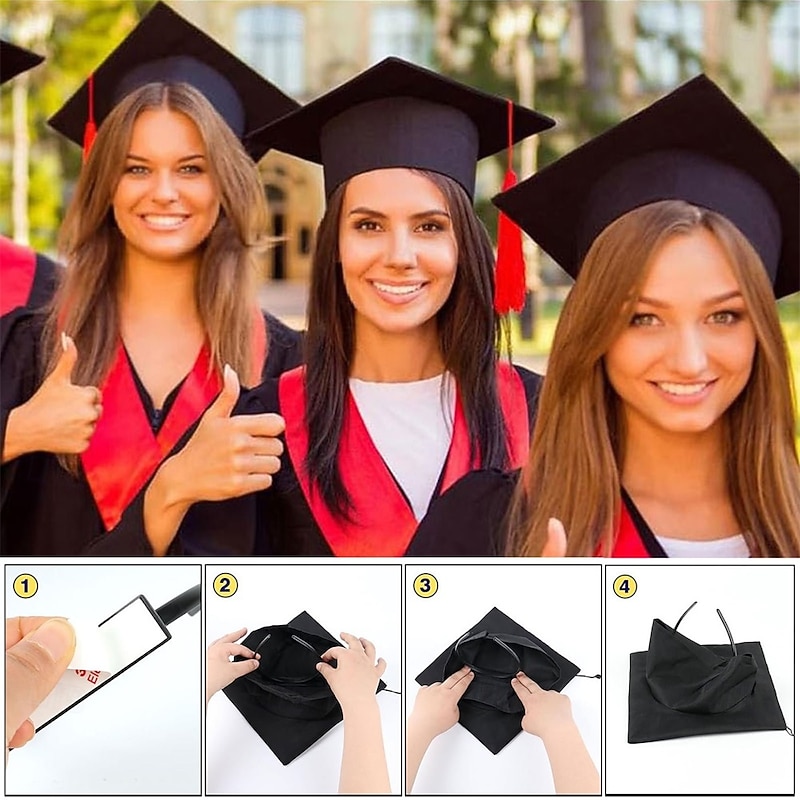 Graduation Cap Headband, Secures Your Graduation Cap and Hair Style Hat Accessories for Graduates, Students, Women4